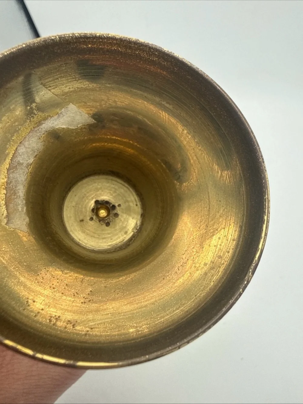 VTG Brass etched Leaf Design Flared Rim 7.75” Vase India